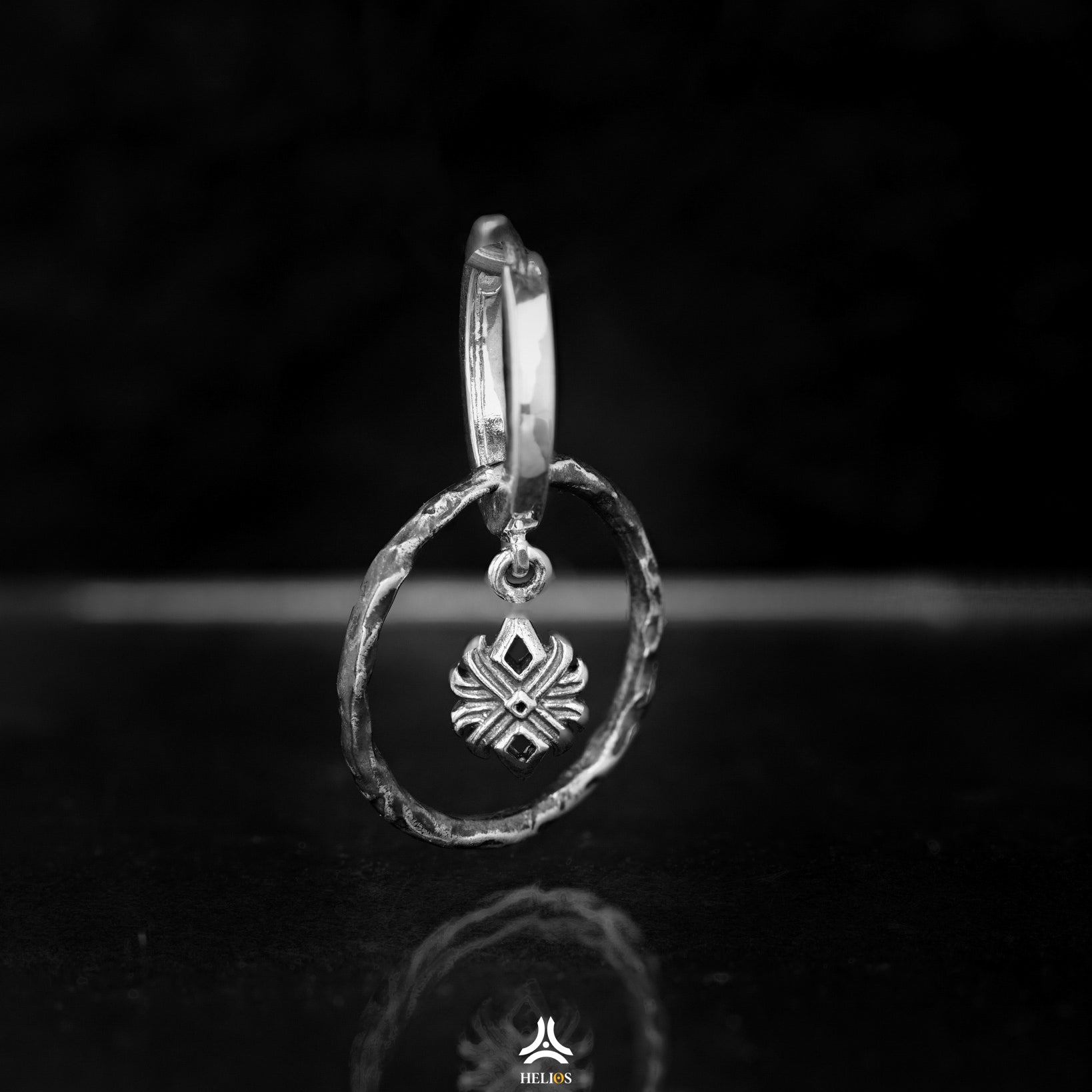 Lotus Branch Hoop Eearrings Helios