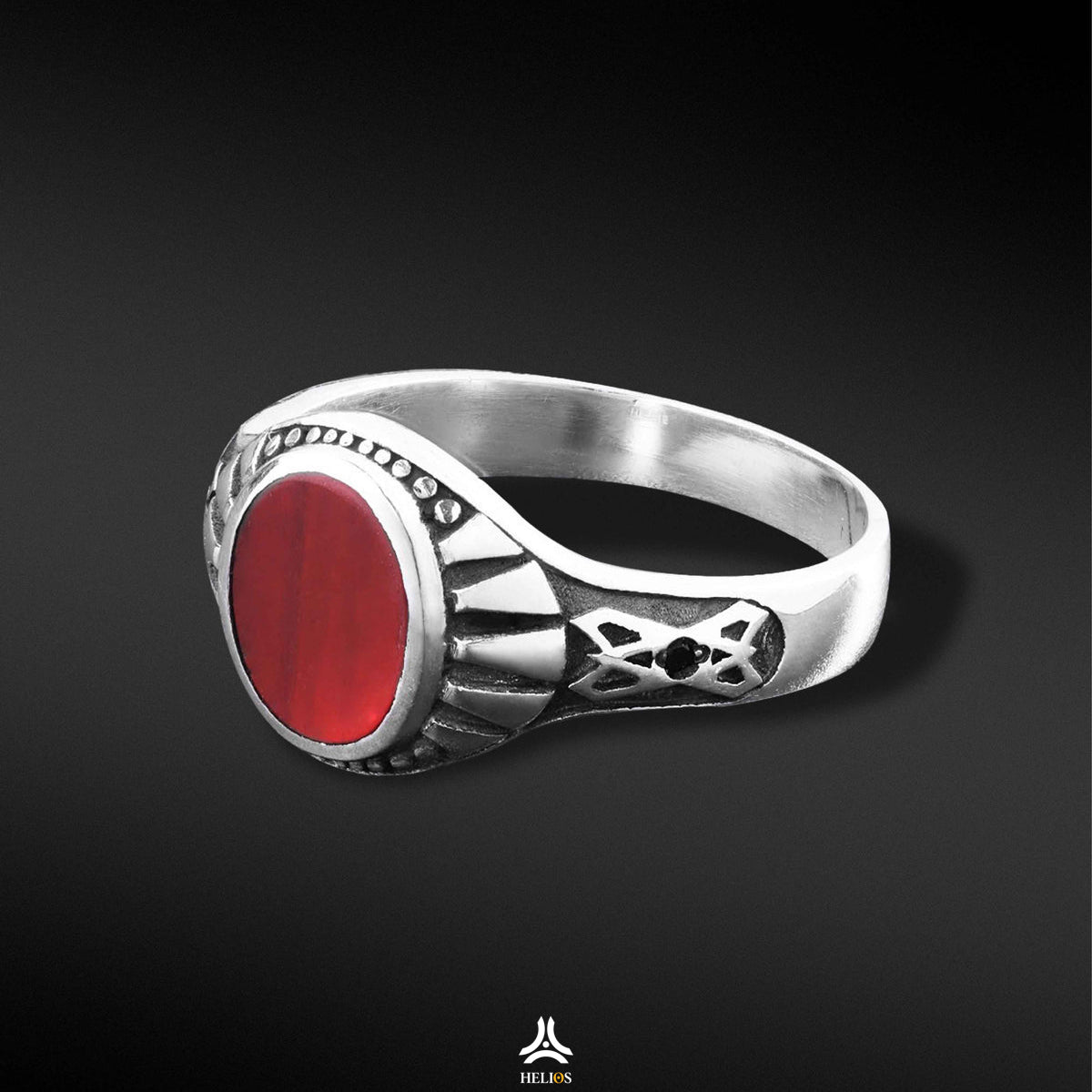 Gothic Red Jasper Ring Helios