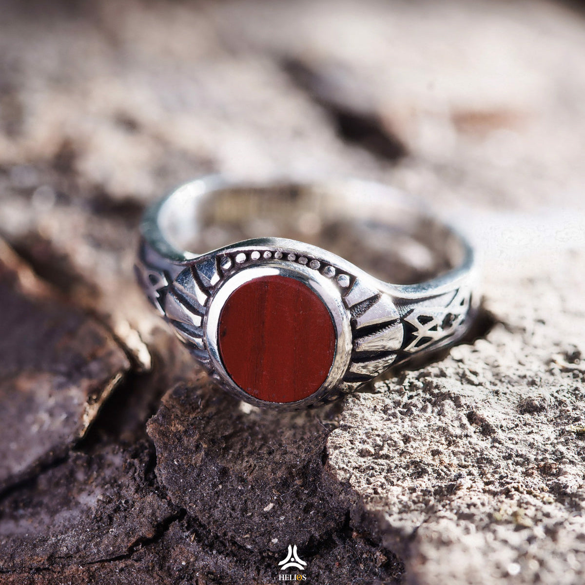 Gothic Red Jasper Ring Helios