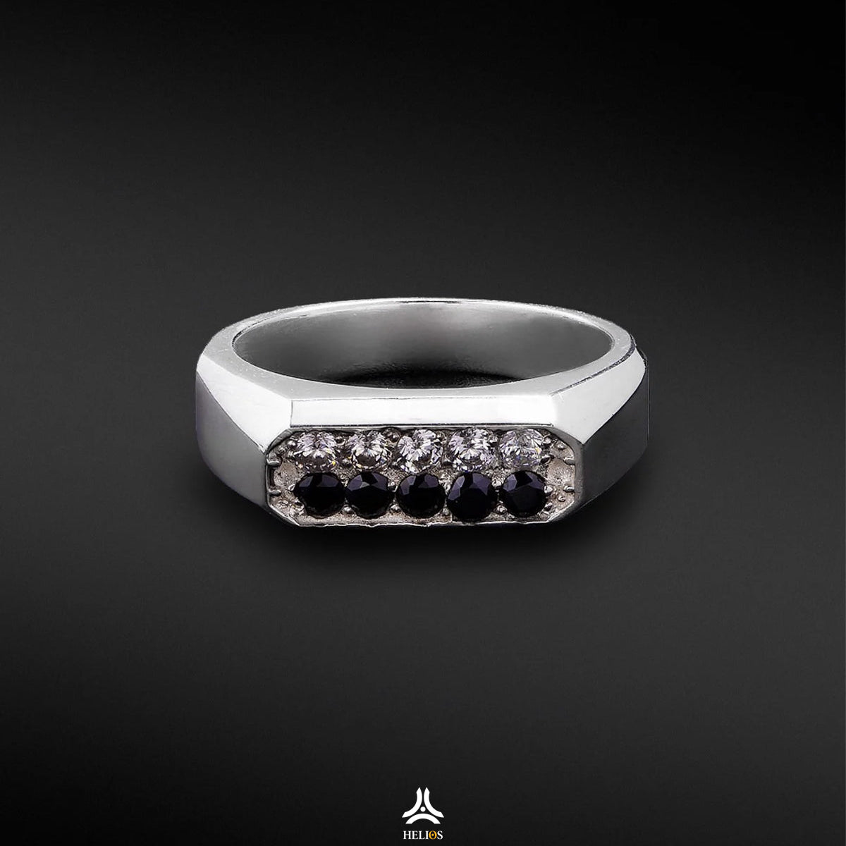 Peace - Black White Stone Ring