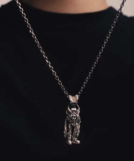 Model wearing the Spider Jack Lotus pendant